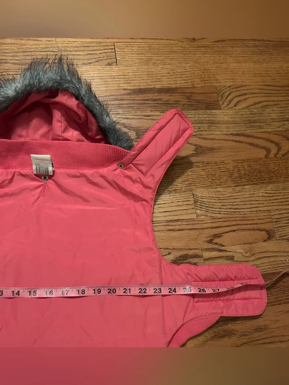 Martha Stewart Pets Dogs Sz L Quilted Pink Hooded Jacket W/ Faux Fur Trim